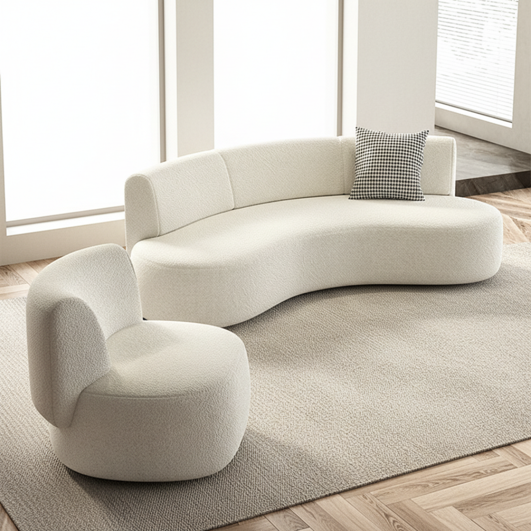 Lunaro – Curve Lounge Buet sofa i bouclé